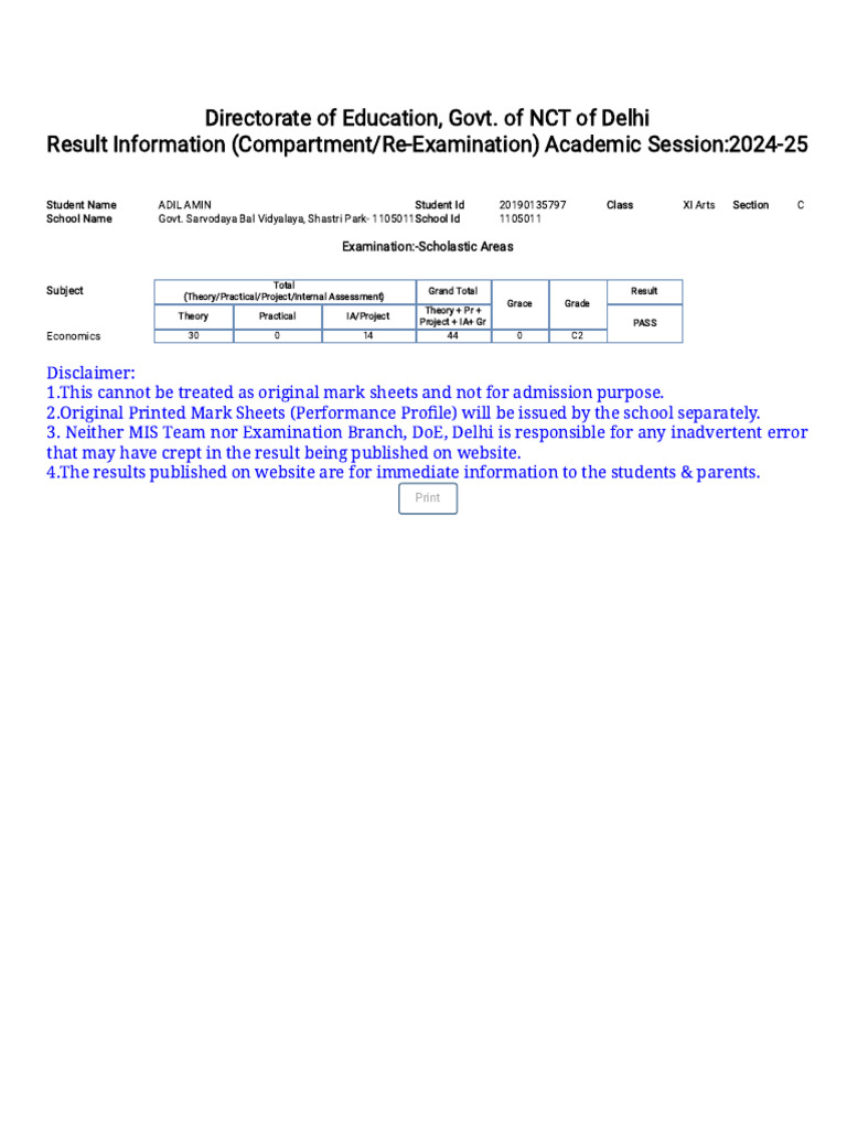 Edustud - Nic.in Result FrmPubliclevelResult 23 24 Reexam - Aspx Id ...