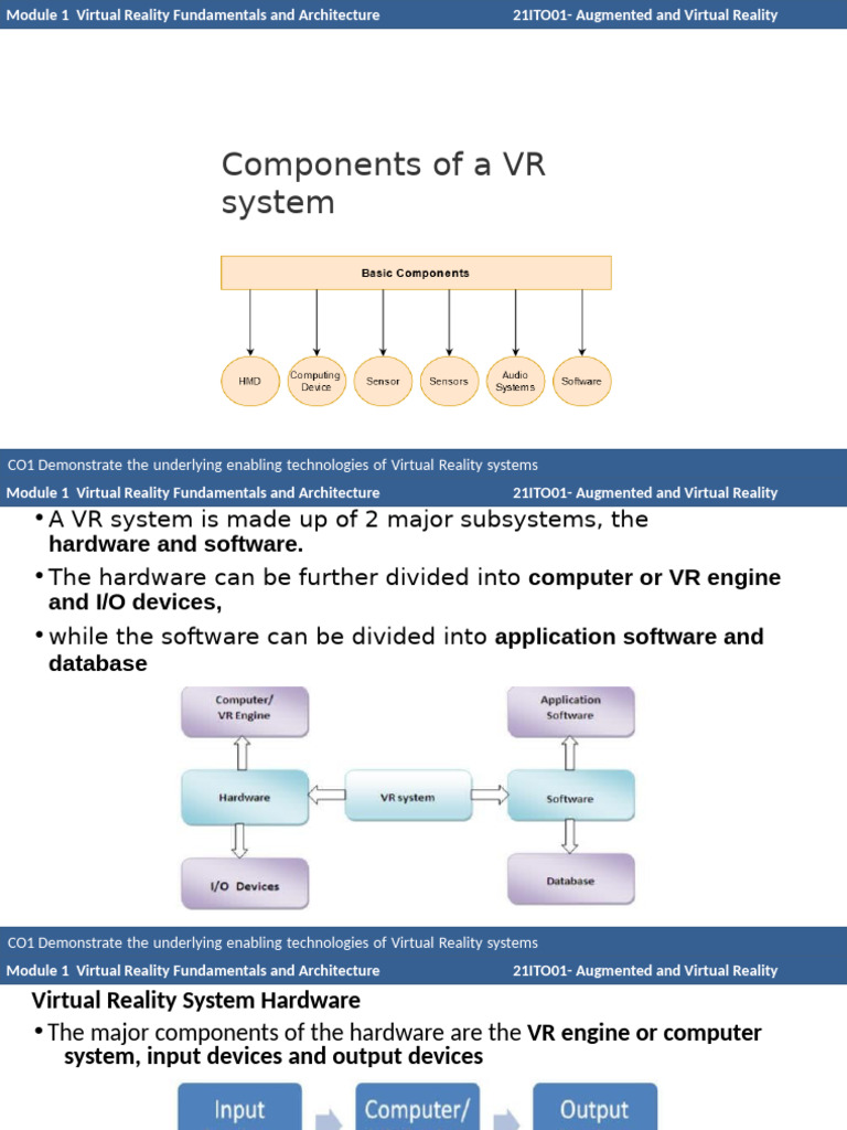 Components of A VR System | PDF | Virtual Reality | Augmented Reality