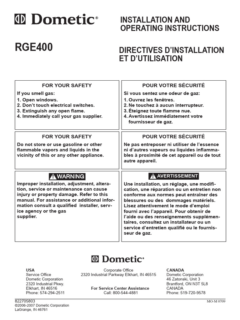 RGE400 Servel Refrigerator Manual | PDF | Refrigerator | Thermostat