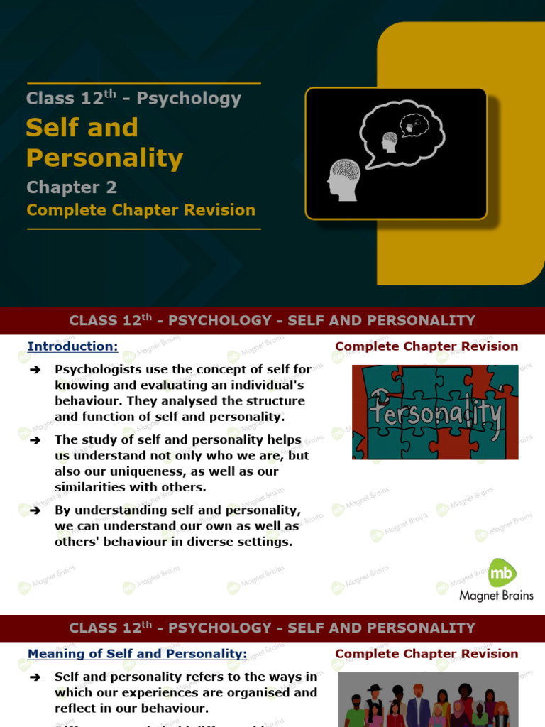 Self and Personality in Psychology | PDF | Psychoanalysis | Self Efficacy