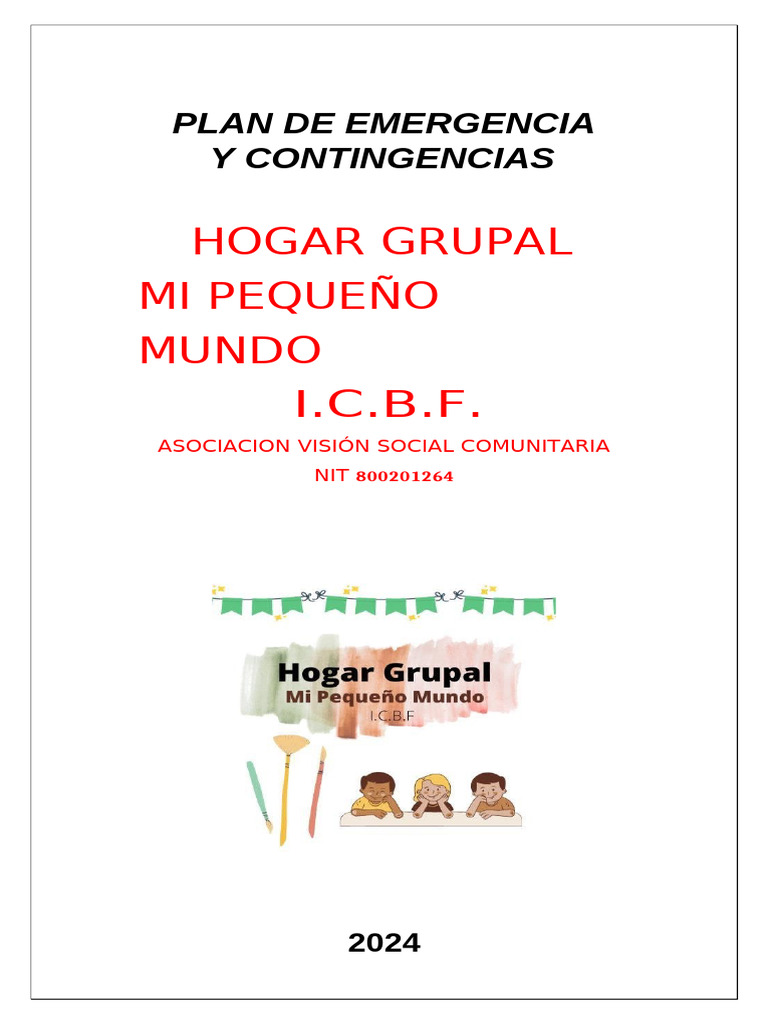 Plan de Emergencia Hogar Pequeño Mundo | PDF | Riesgo | La seguridad