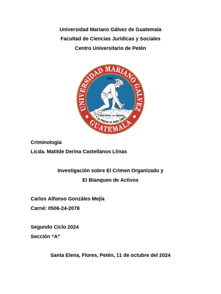 Crimen Organizado y Blanqueo de Activos | PDF | Crimen organizado ...