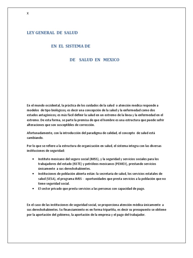 Ley General de Salud en México | PDF | Trabajo Social | México