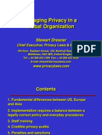 Managing Privacy in A Global Organization: Stewart Dresner