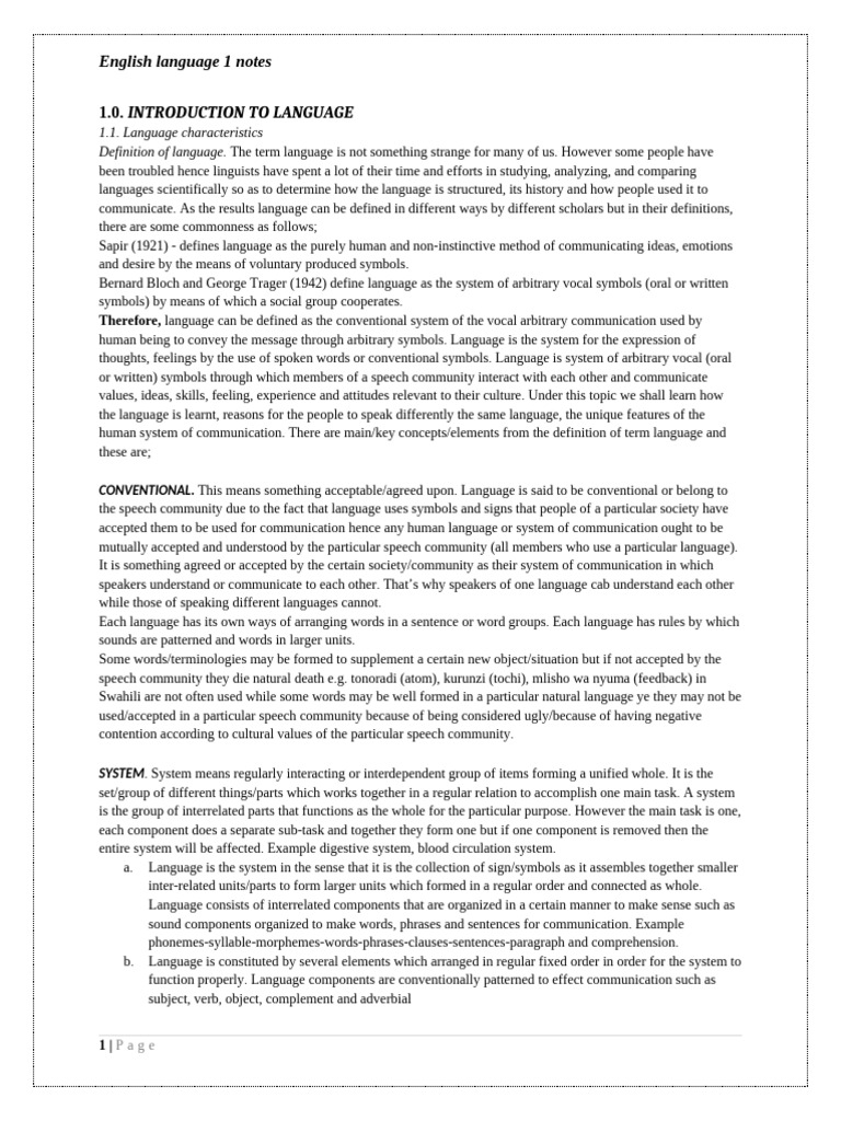 Introduction to Language Characteristics | PDF | Semantics | Word