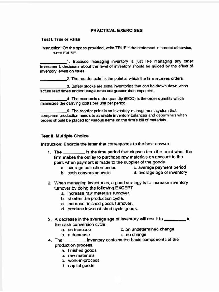 FM Assignment Inventory | PDF