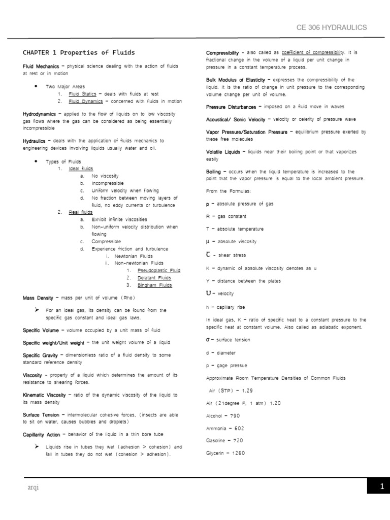 Fluid Properties and Hydrostatics Overview | PDF | Buoyancy | Pressure
