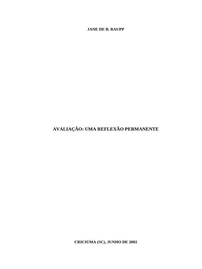 Avaliação Escolar: Reflexões e Práticas | PDF | Pedagogia | Aprendizado
