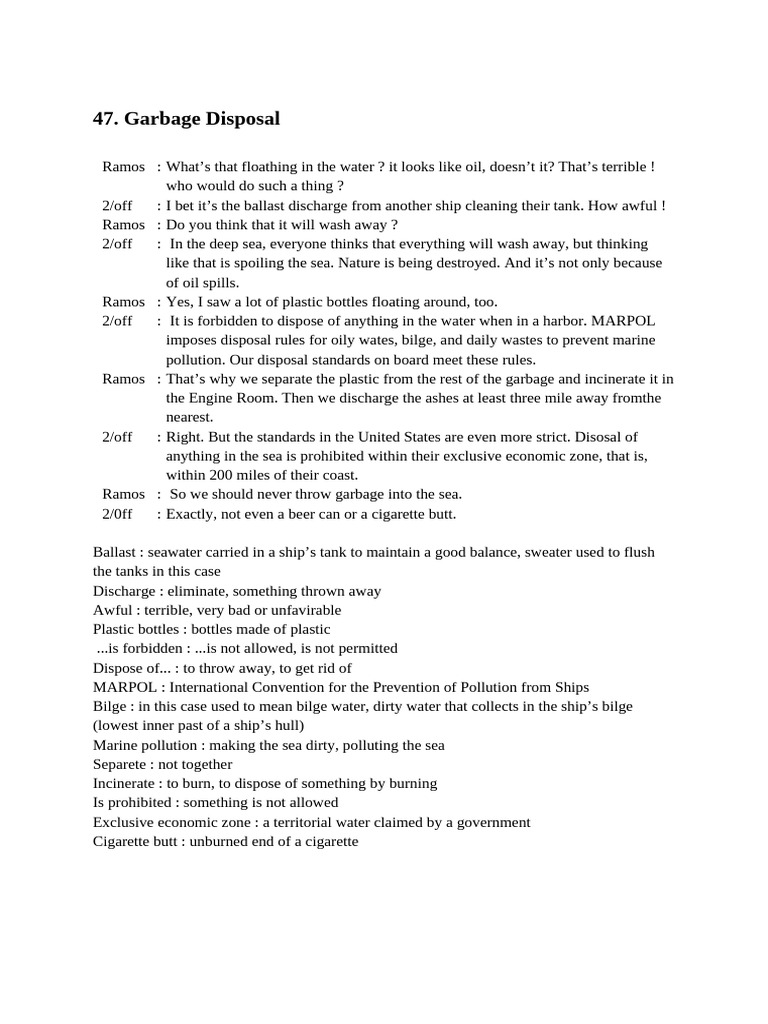 T.2.22.Garbage Disposal | PDF