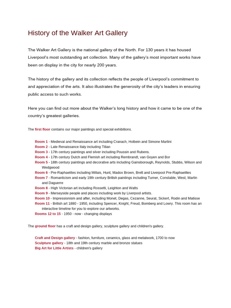History of the Walker Art Gallery | PDF