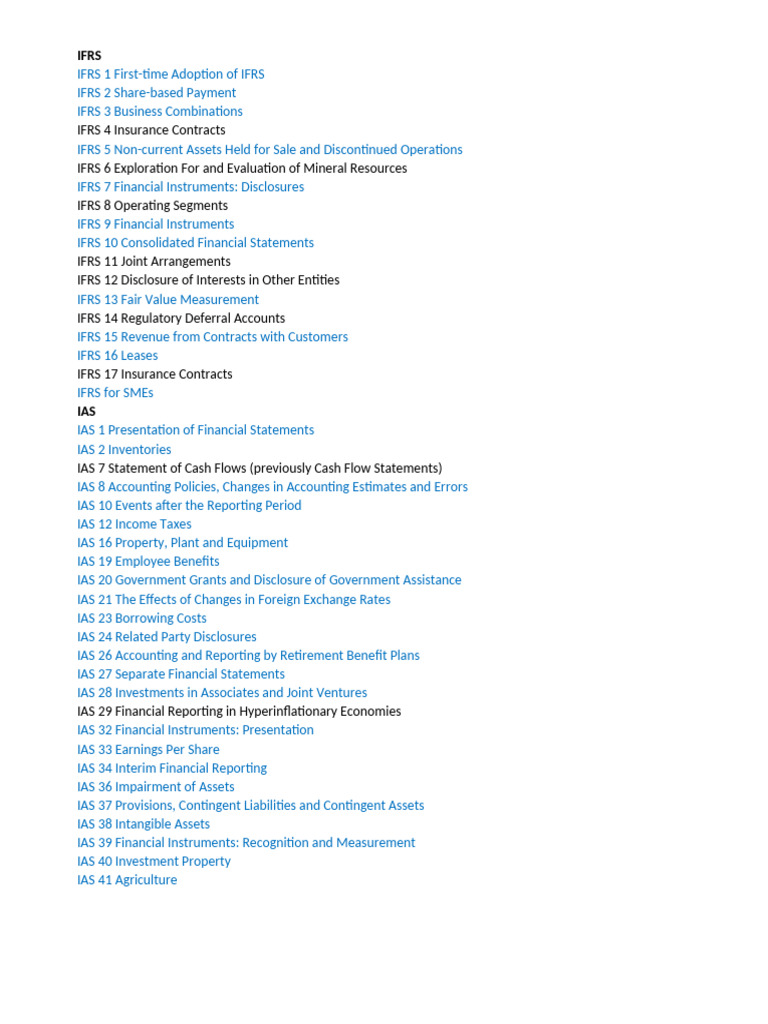 IAS and IFRS Standards Overview | PDF | International Financial ...