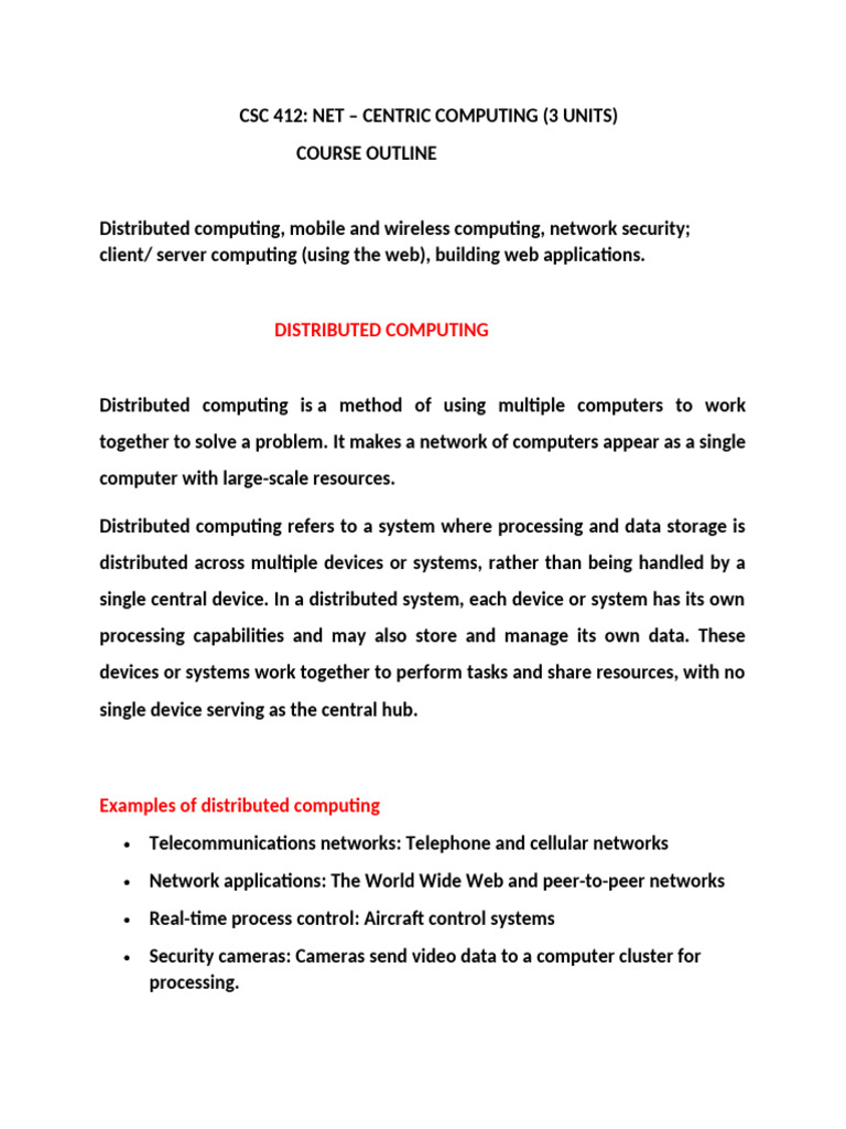 CSC 412: Distributed & Mobile Computing | PDF | Security | Computer ...