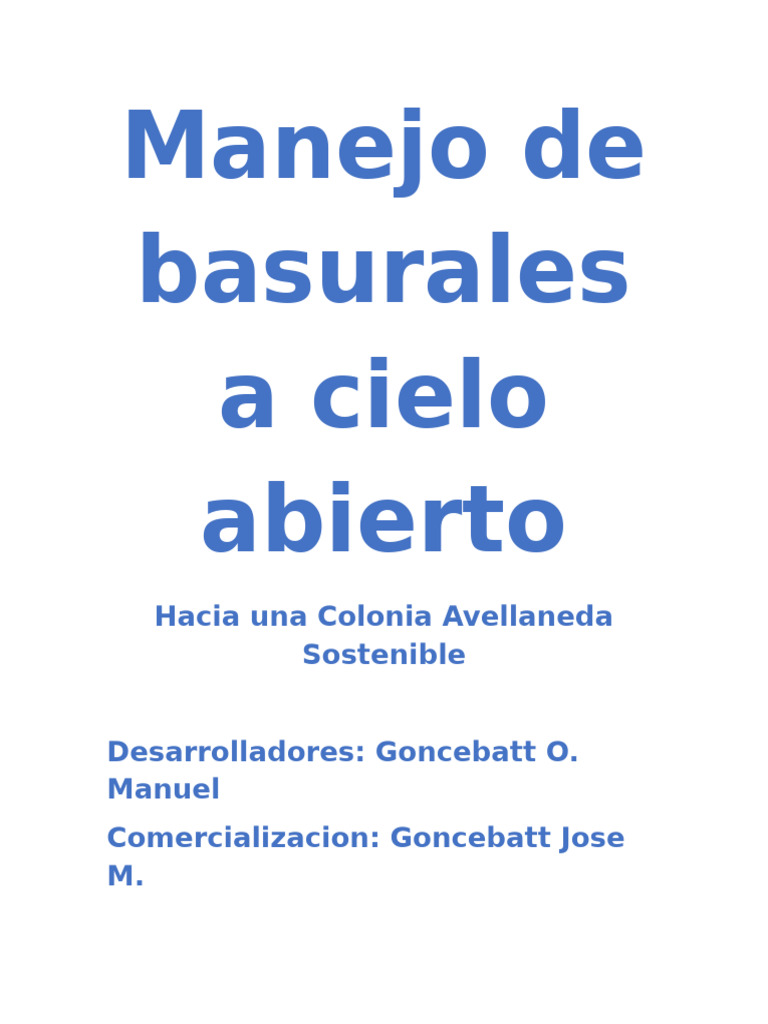 Manejo Sostenible de Basurales Abiertos | PDF | Vertedero | Residuos