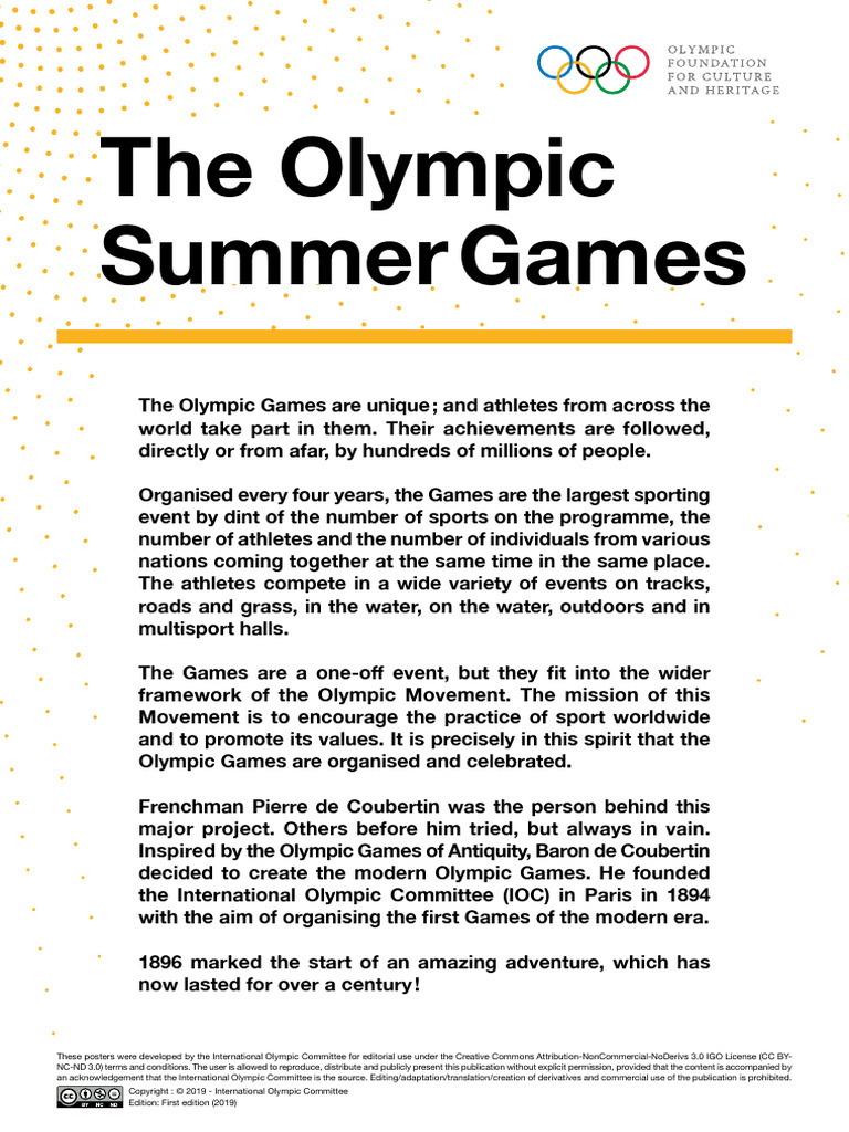 History Summer OG en | PDF | Olympic Games | Track And Field