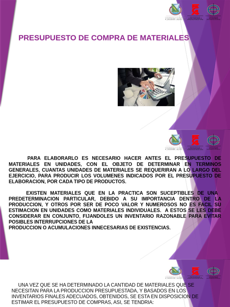 Presupuesto de Compras de Materiales | PDF