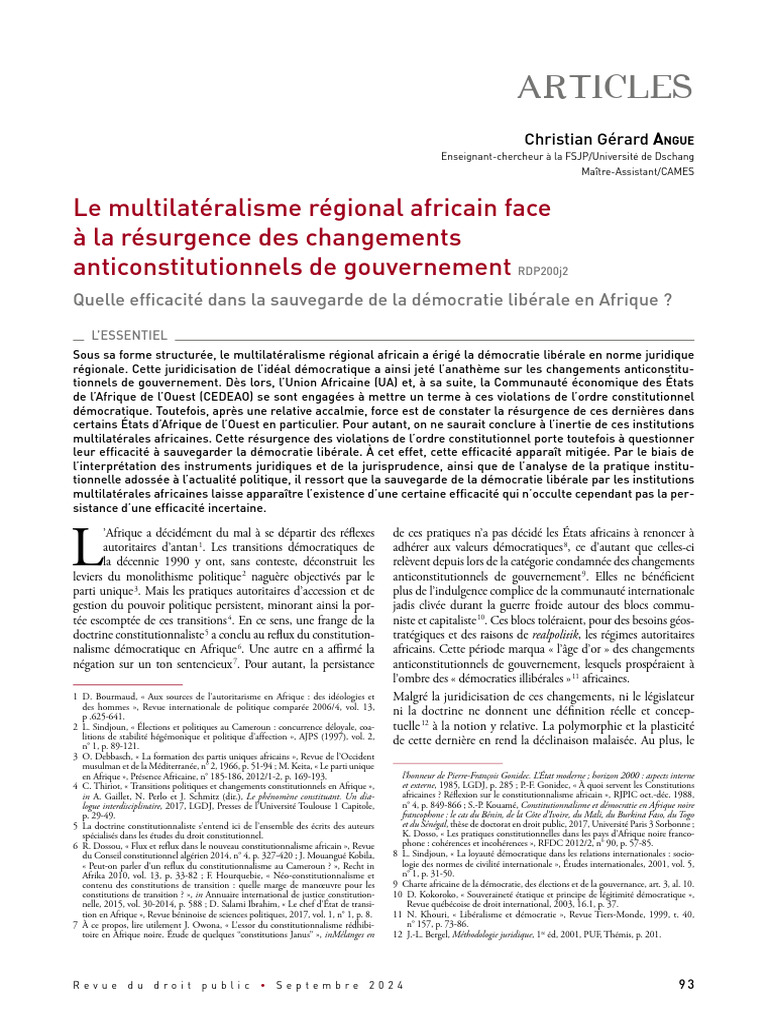 Efficacité du multilatéralisme en Afrique | PDF | Démocratie ...