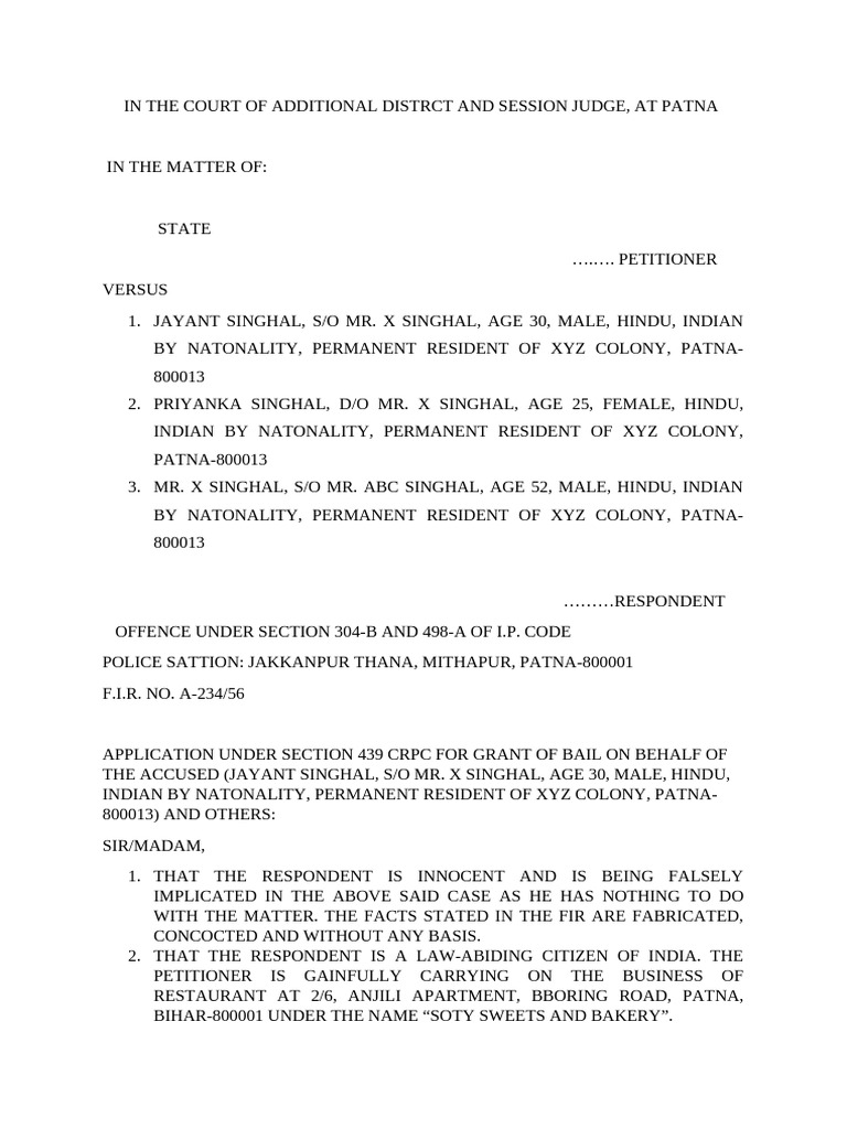Regular Bail 439 Sessions Court | PDF | Bail | Misconduct