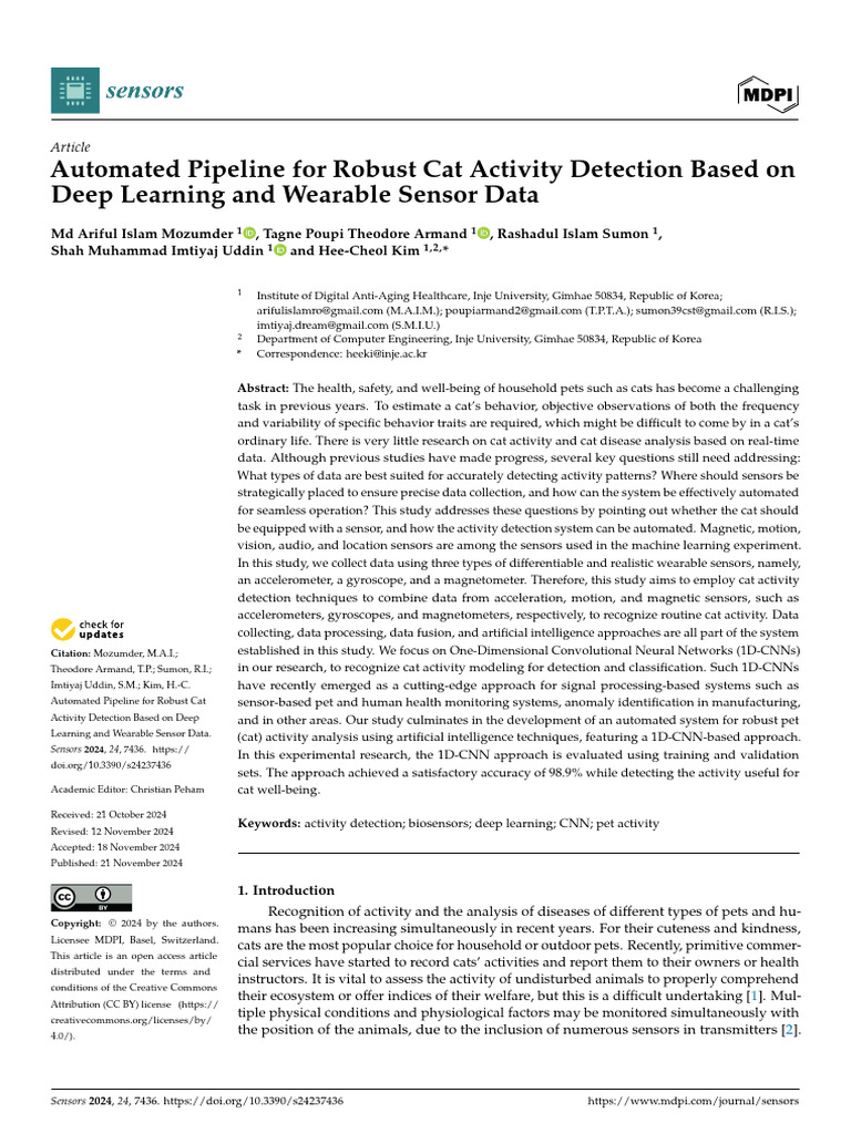 Deep Learning for Cat Activity Detection | PDF | Machine Learning ...