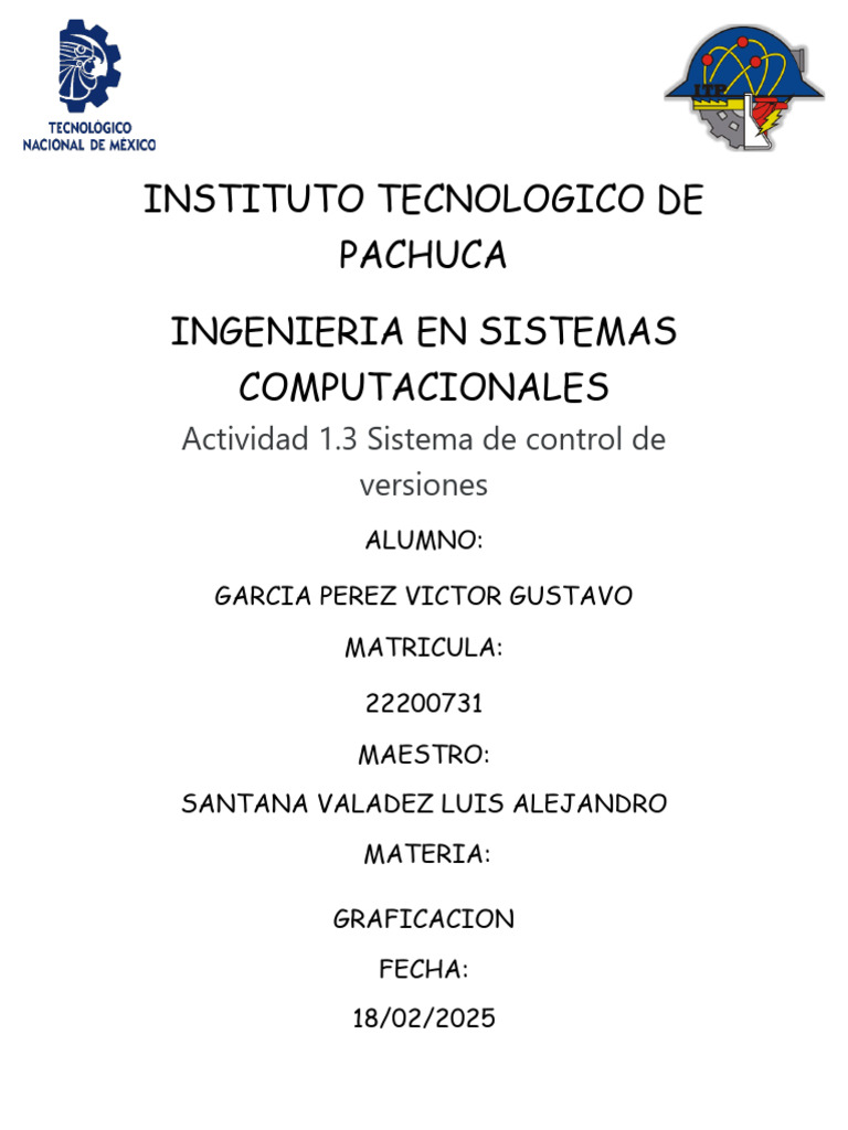 Actividad 1.3 Sistema de Control de Versiones | PDF