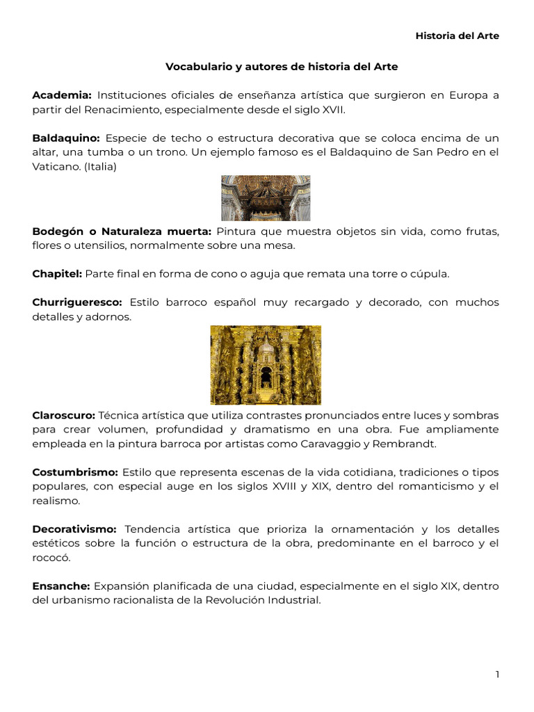 Definiciones Tercera Arte | PDF | Barroco | Renacimiento