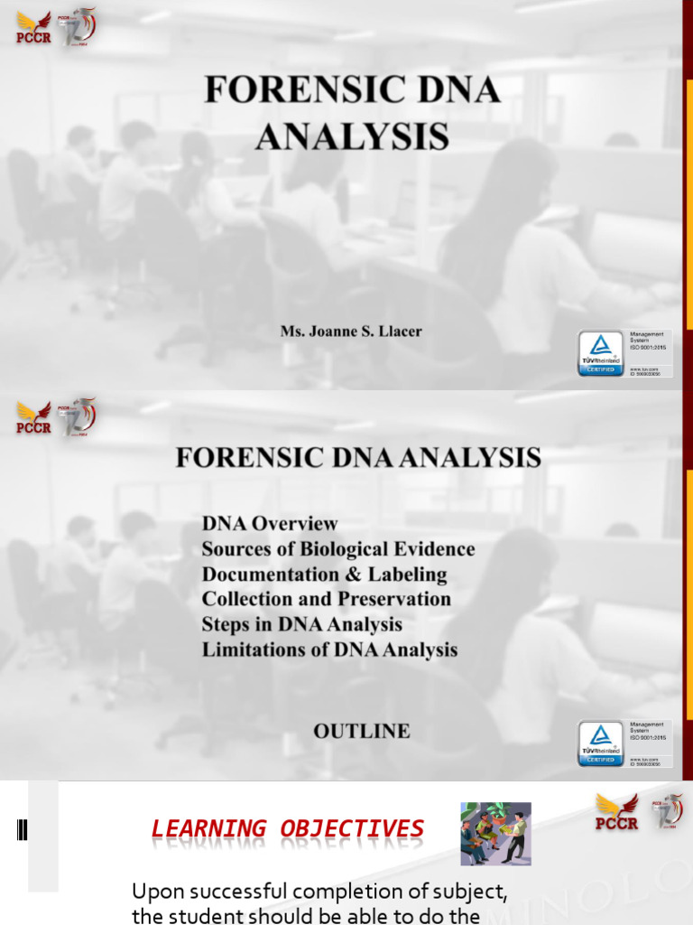 Forensic - DNA - Lesson 12 | PDF | Dna Profiling | Crime Scene