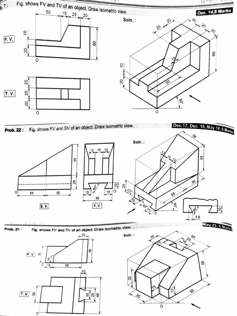 Isometric View Drawing Problems | PDF | Classical Geometry | 3 D ...