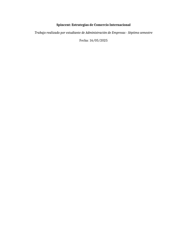 Estrategias de Exportación de Spincent | PDF | El comercio ...