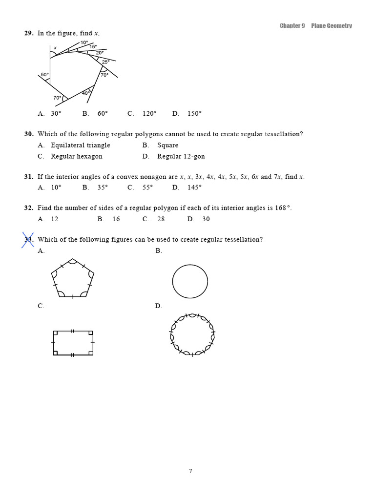 s2 CH 9 Plane Geometry Q | PDF | Polygon | Line (Geometry)