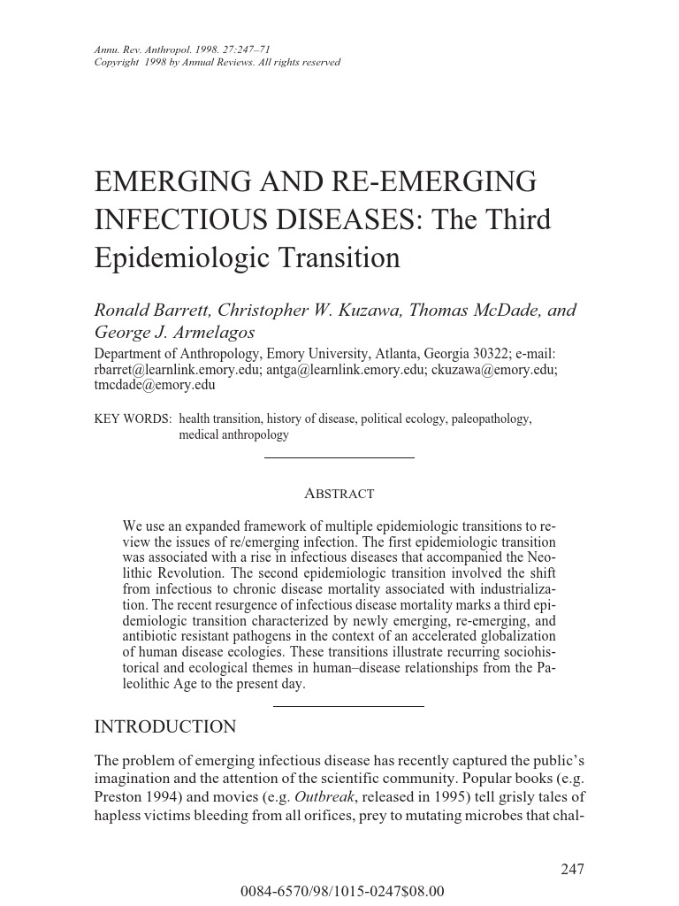 Emerging and Reemerging Infectious Diseases | PDF | Antimicrobial ...