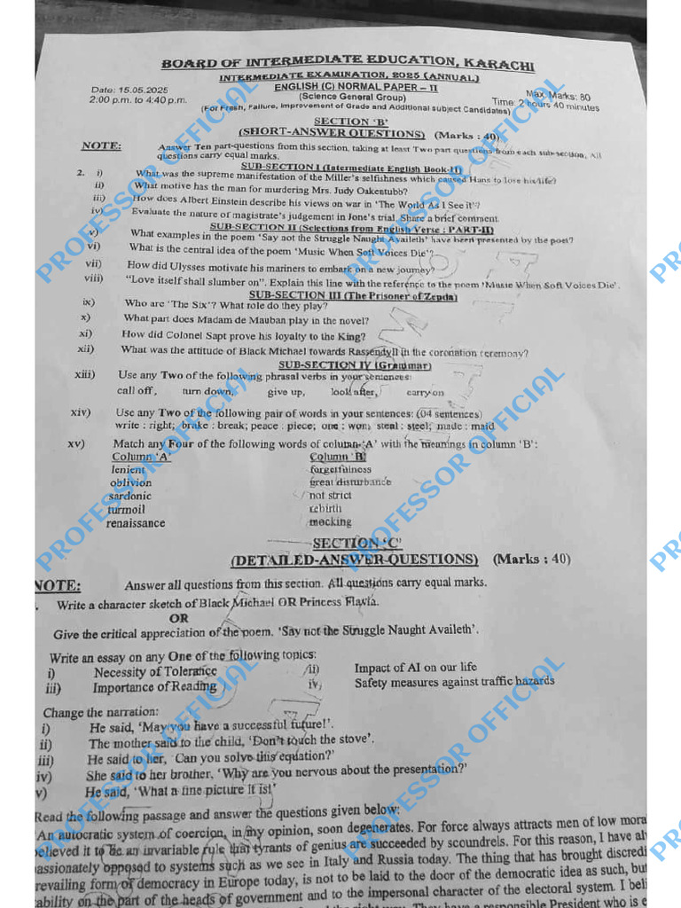 English-II (CS) Solved by Professor Official | PDF