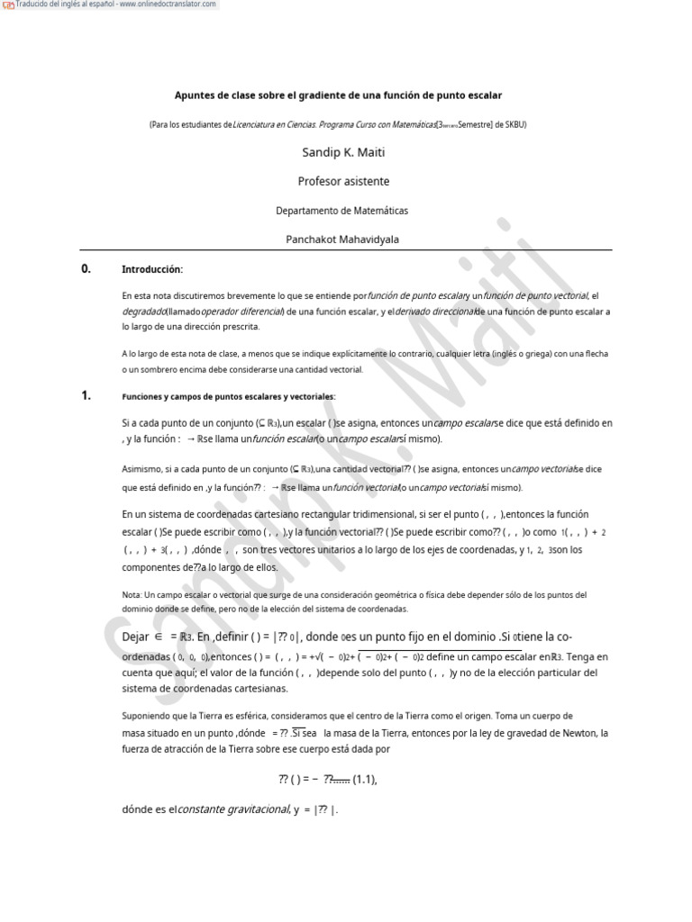 Gradiente y derivada direccional en funciones escalares | PDF ...