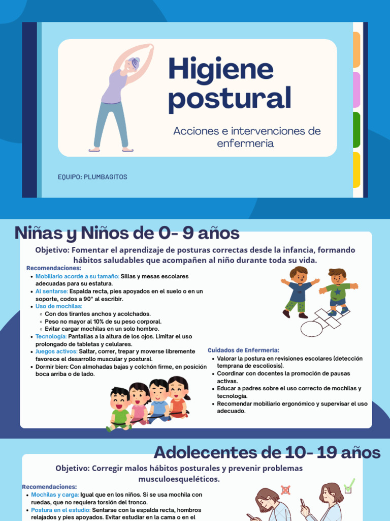 Higiene Postural en Niños y Adultos | PDF
