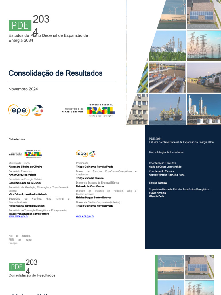 Consolidação do PDE 2034: Resultados | PDF | Geração de eletricidade ...
