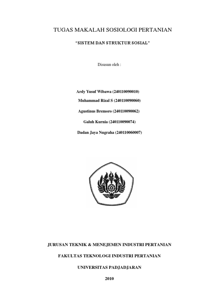 Tugas Makalah Sosiologi Pertanian