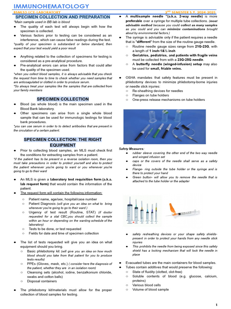 Blood Specimen Collection Guidelines | PDF | Clinical Pathology ...