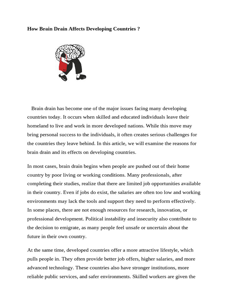 Impact of Brain Drain on Developing Nations | PDF | Human Capital ...