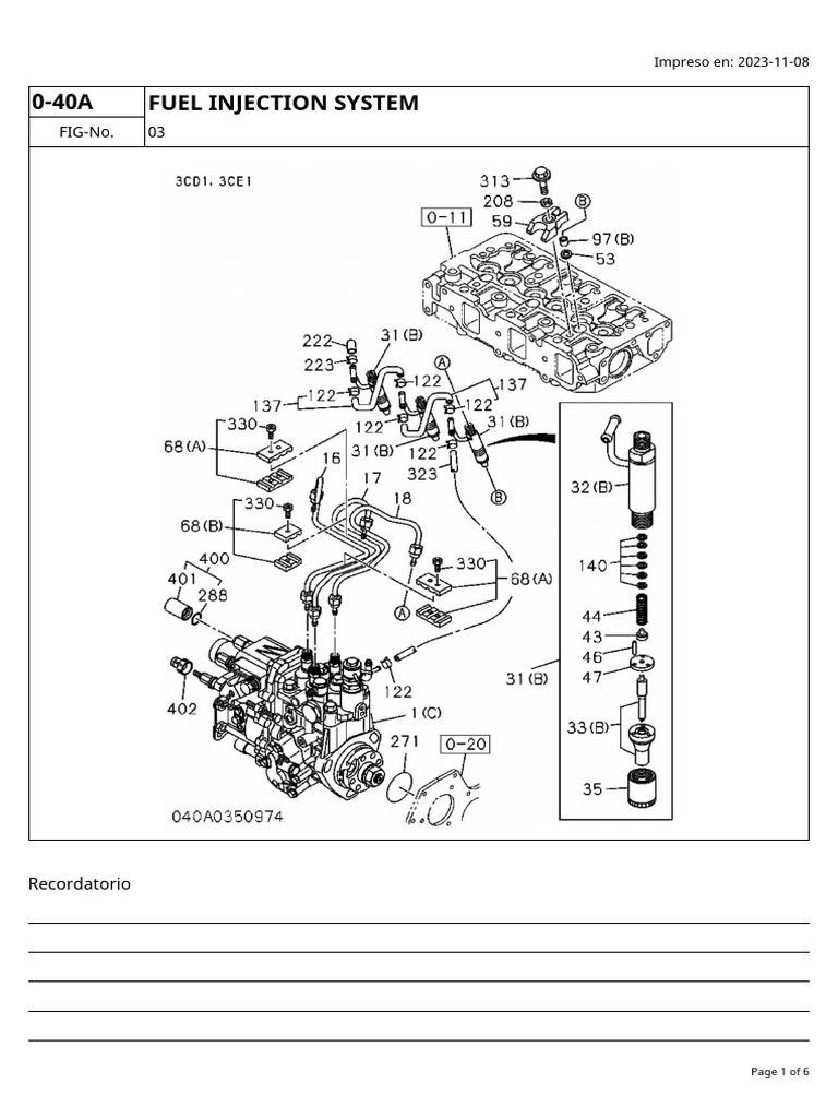 Fuel Injection System Parts List | PDF | Gas Technologies | Equipment