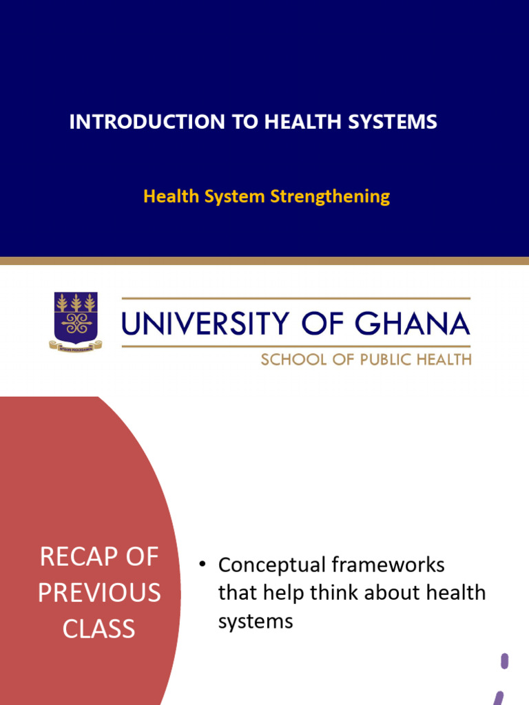 Defining Health Systems Strengthening | PDF | System | World Health ...