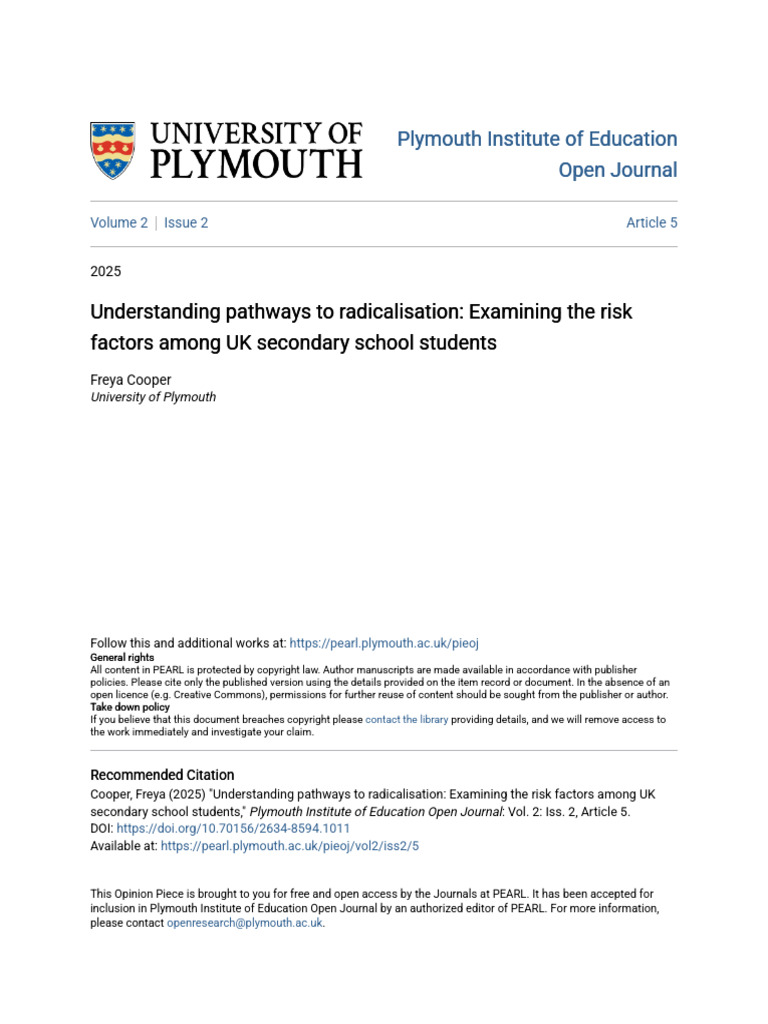 Pathways to Radicalisation in Schools | PDF | Popular Culture & Media ...