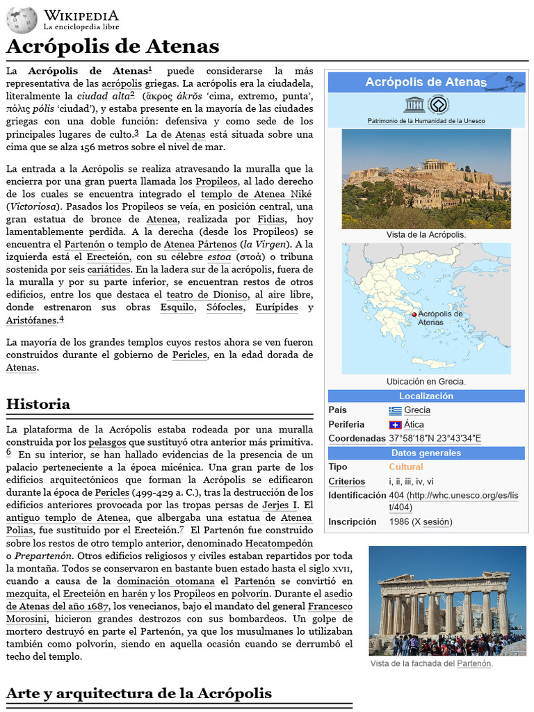 Guía de la Acrópolis de Atenas | PDF