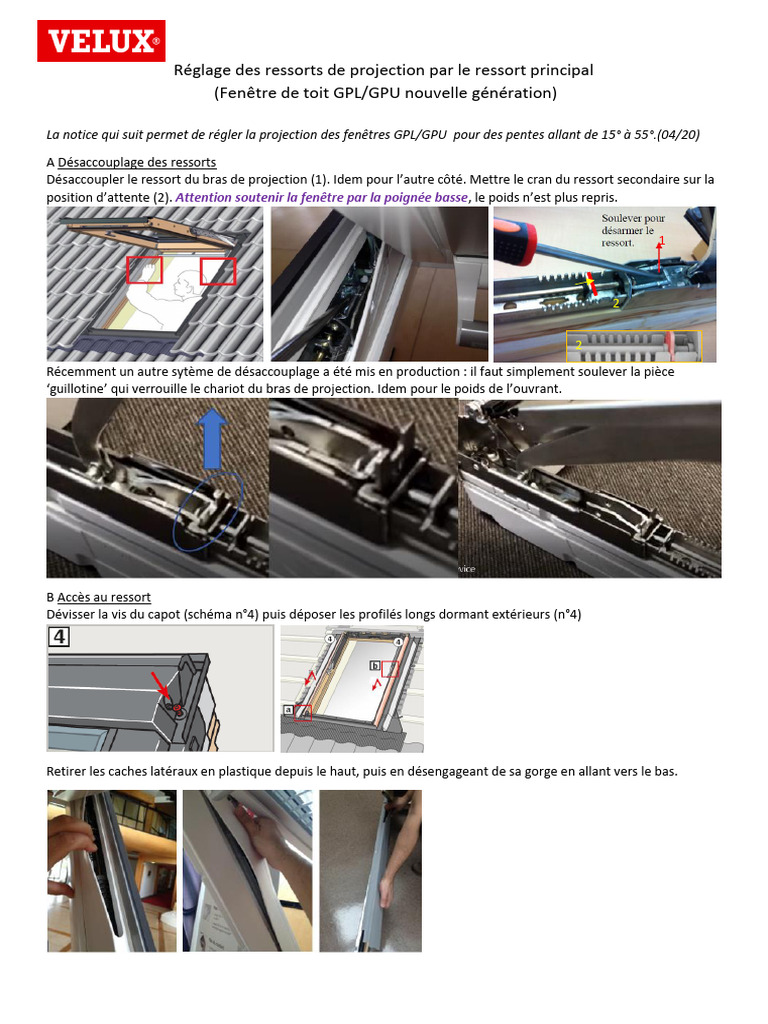 Réglage des ressorts Velux GPL/GPU | PDF | Fenêtre | Écrou