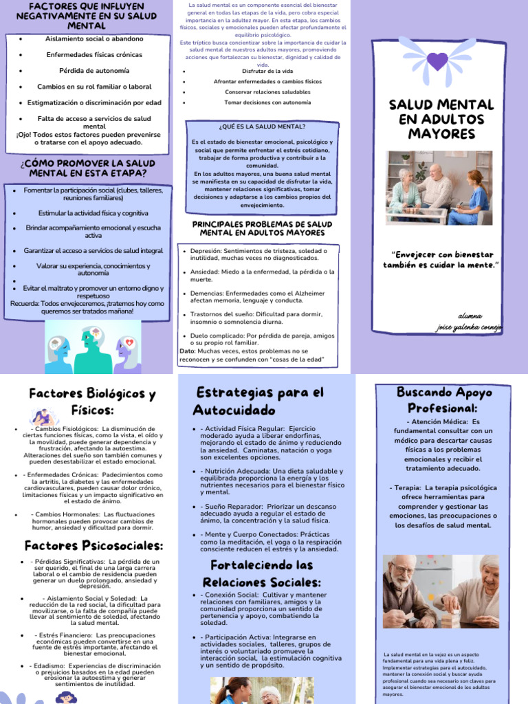 Salud Mental en Adultos Mayores | PDF | Adultos | Vejez