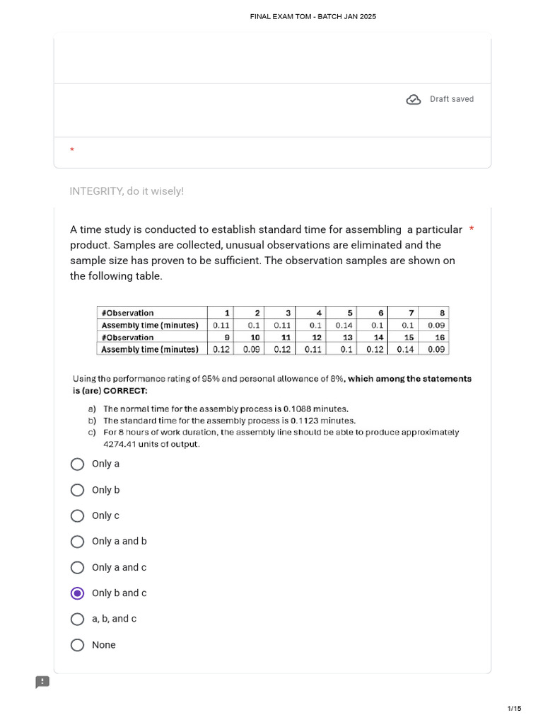 Final Exam Tom - Batch Jan 2025 | PDF | Lean Manufacturing | Economies