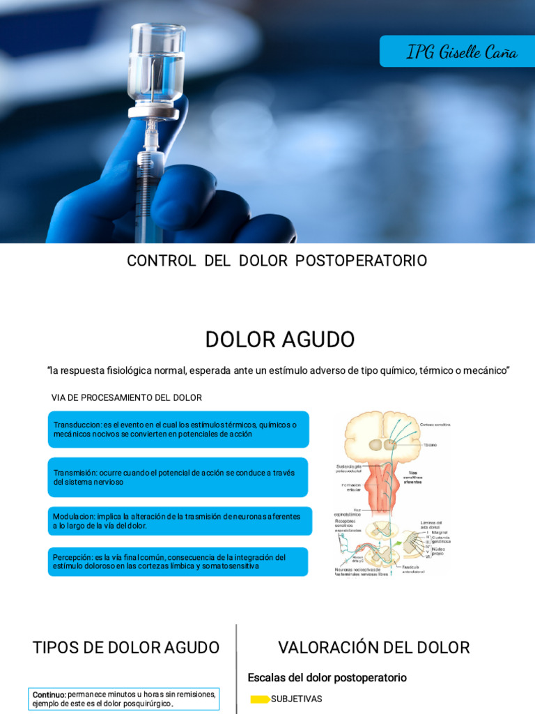 Control Del Dolor Postoperatorio | PDF | Dolor | Analgésico