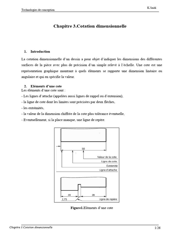 Cotation Dimensionnelle en Dessin Technique | PDF
