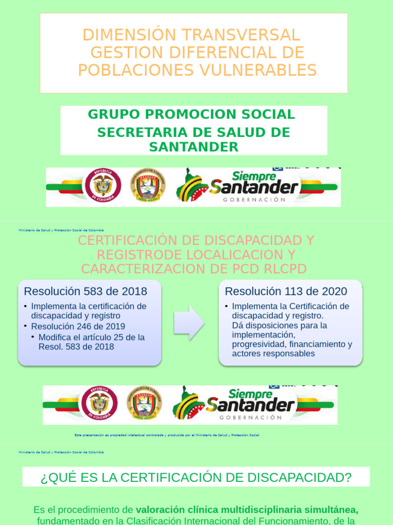 Certificación de Discapacidad en Colombia | PDF | Invalidez | Colombia