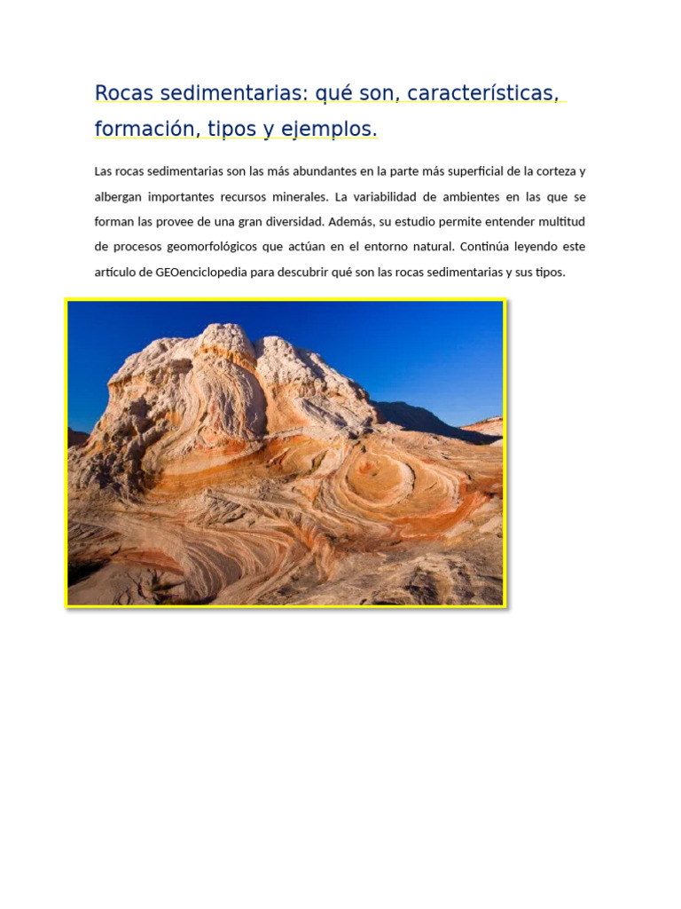 Las Rocas Sedimentarias Ofimatica | PDF | Roca (geología) | Roca ...
