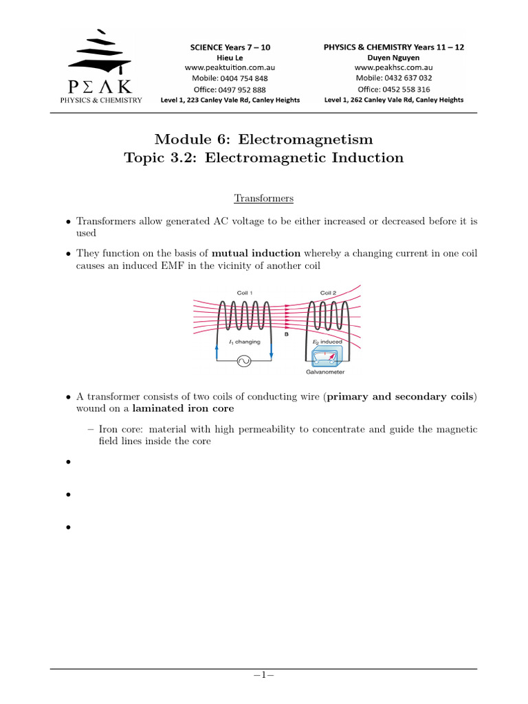 Physics Module 6 Lecture 4 1 | PDF | Transformer | Inductor