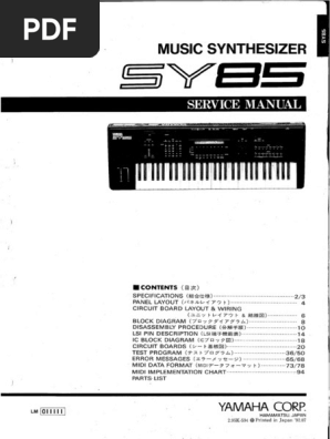 Yamaha SY 85 Service Manual | PDF