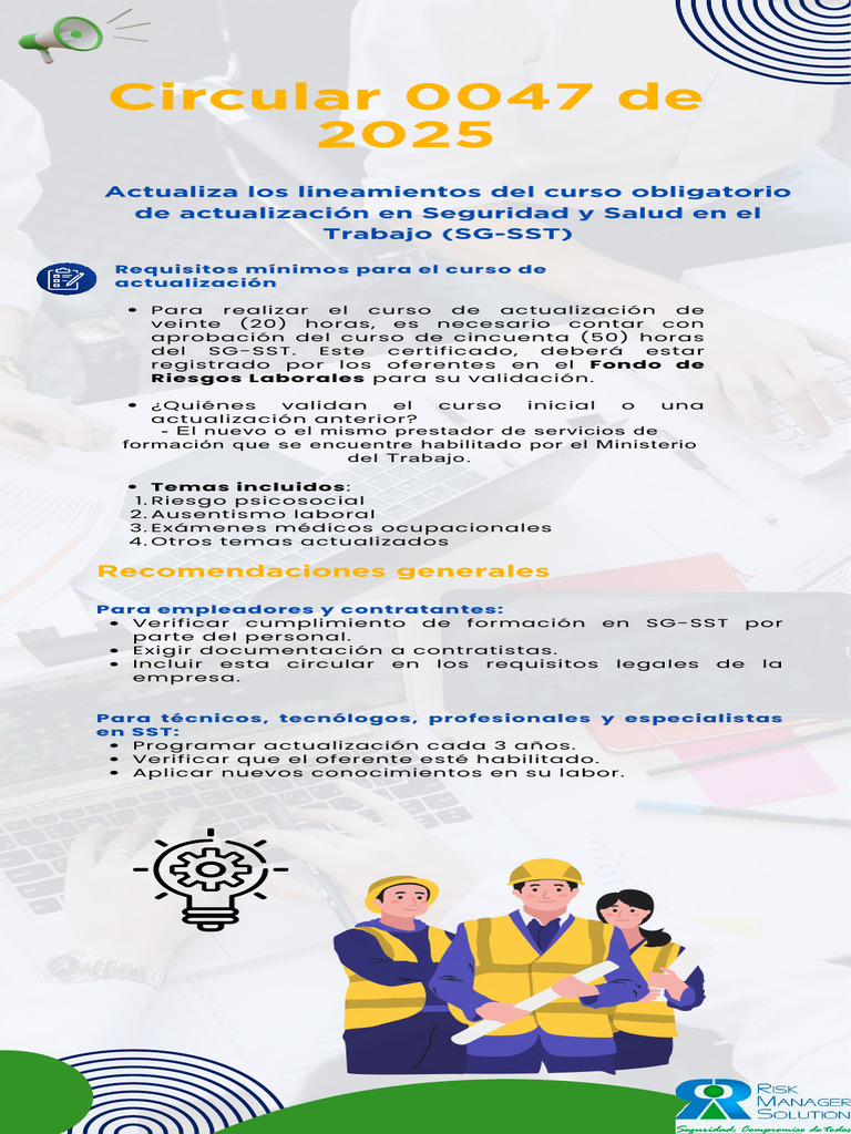Actualización Circular 0047 de 2025 SG-SST | PDF